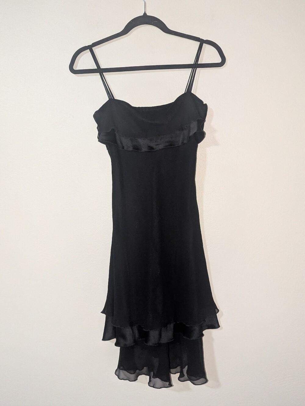 6 Diane Von Furstenberg Black Silk Vintage Y2K Mini Layered Dress